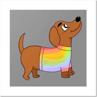 Rainbow Dachshund Posters and Art